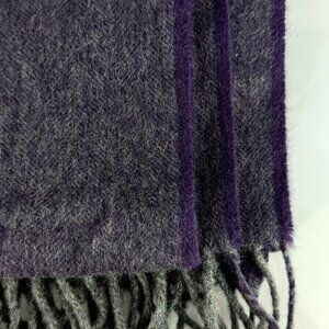 Cashmere Wrap Bluish Purple Gray Fringe 59x12 BLACK Saks Fifth Avenue